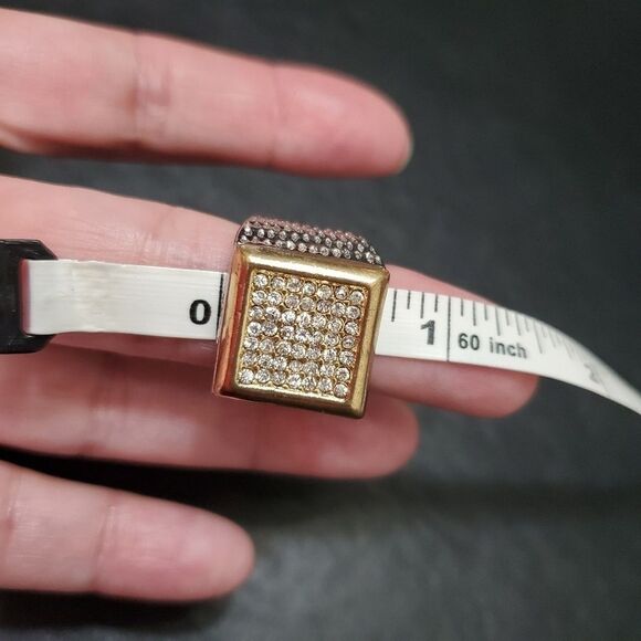 **Final Sale** Two tone square rhinestone ring size 7 - Picture 6 of 8